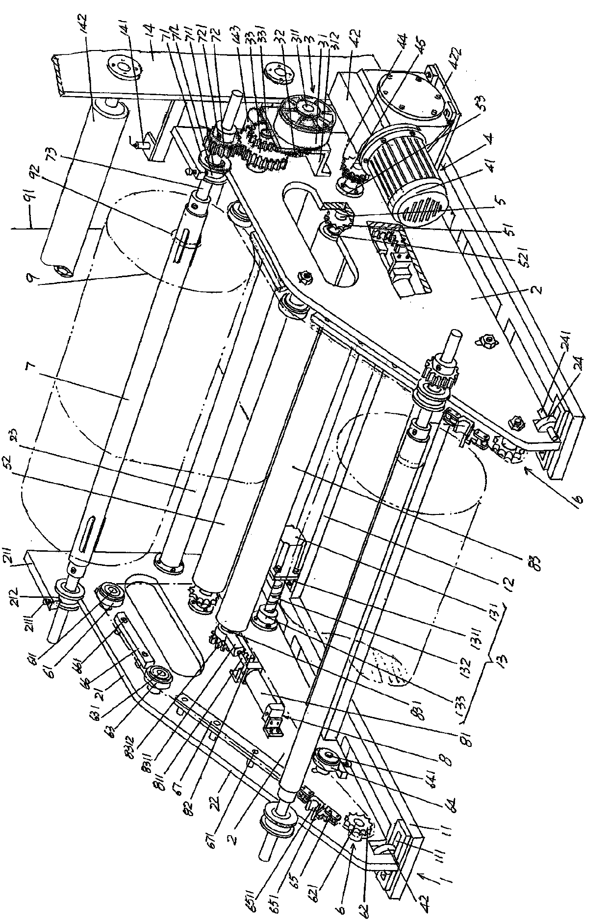 Film uncoiling machine having automatic deviation rectifying function