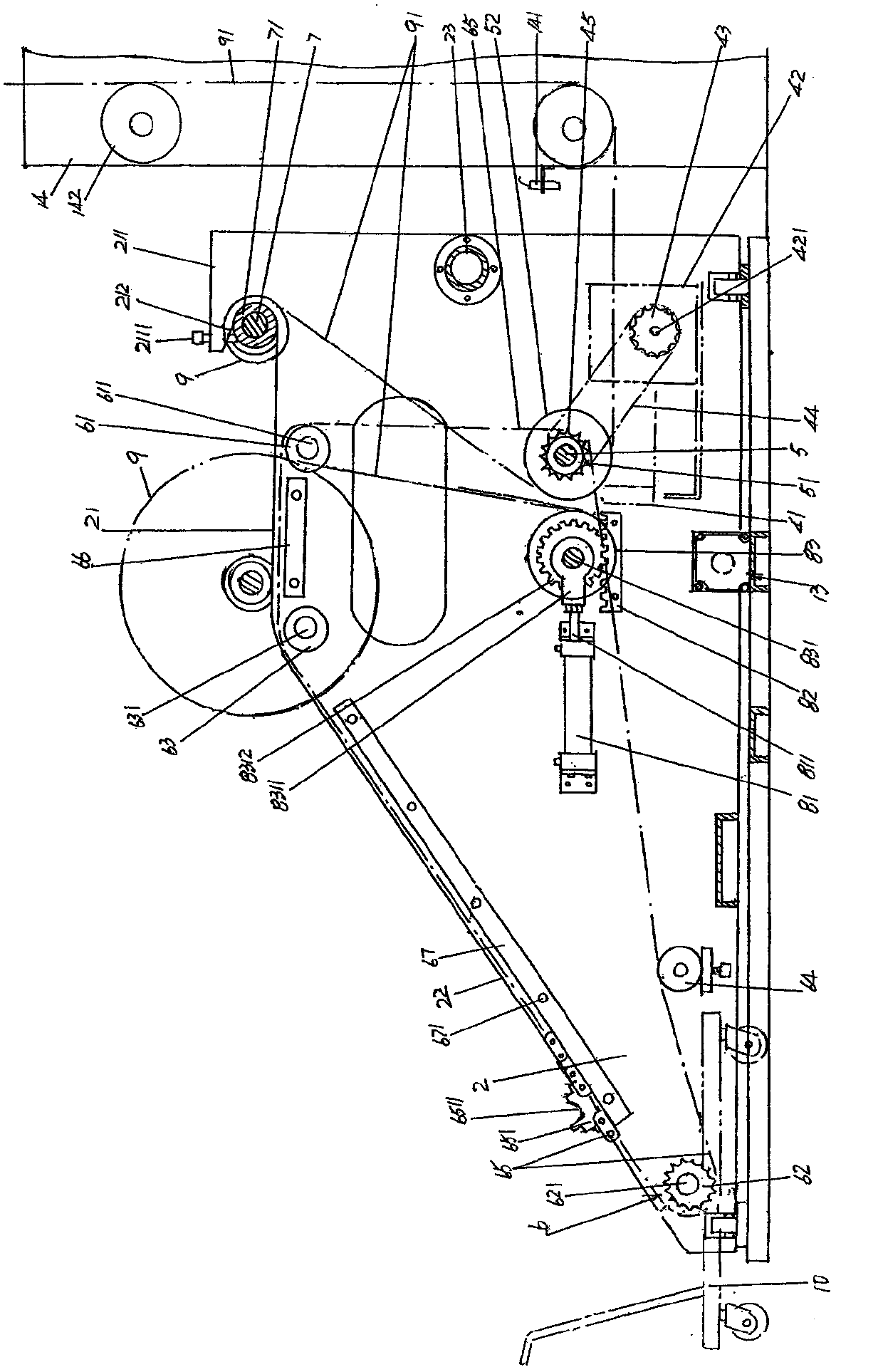 Film uncoiling machine having automatic deviation rectifying function