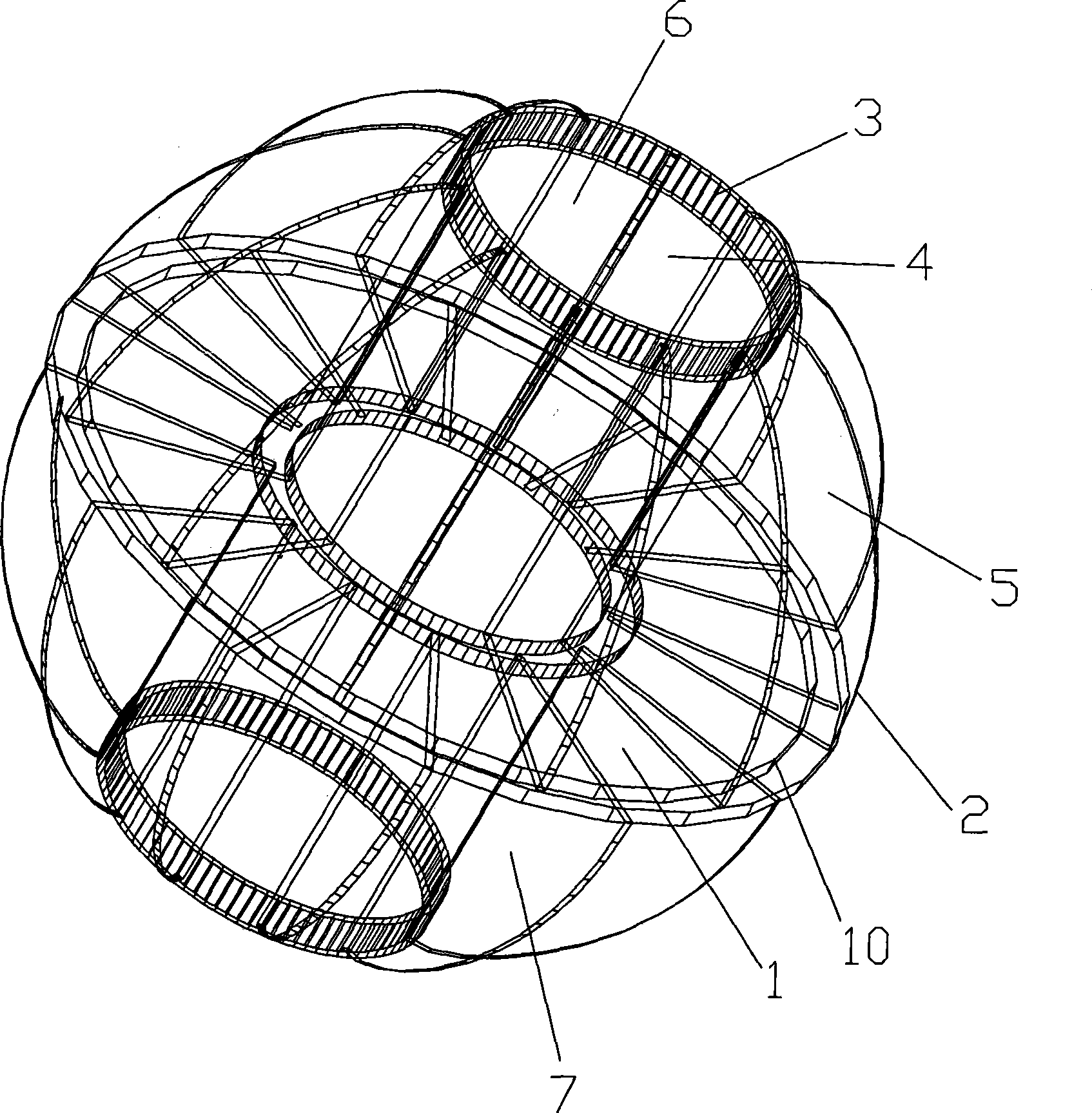 Stuffing with wing veins for biological treatment of exhaust gas