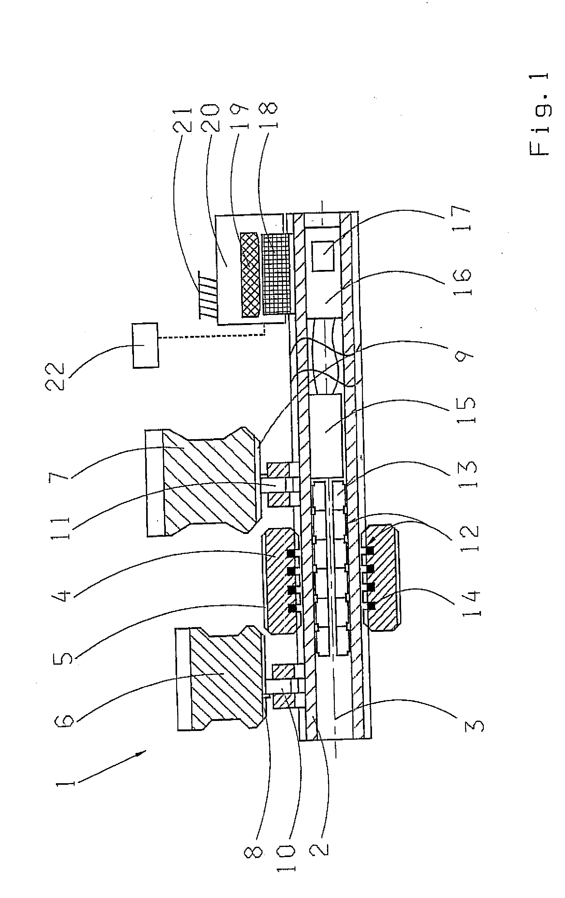 Electromagnetic shifting device comprising a linear motor