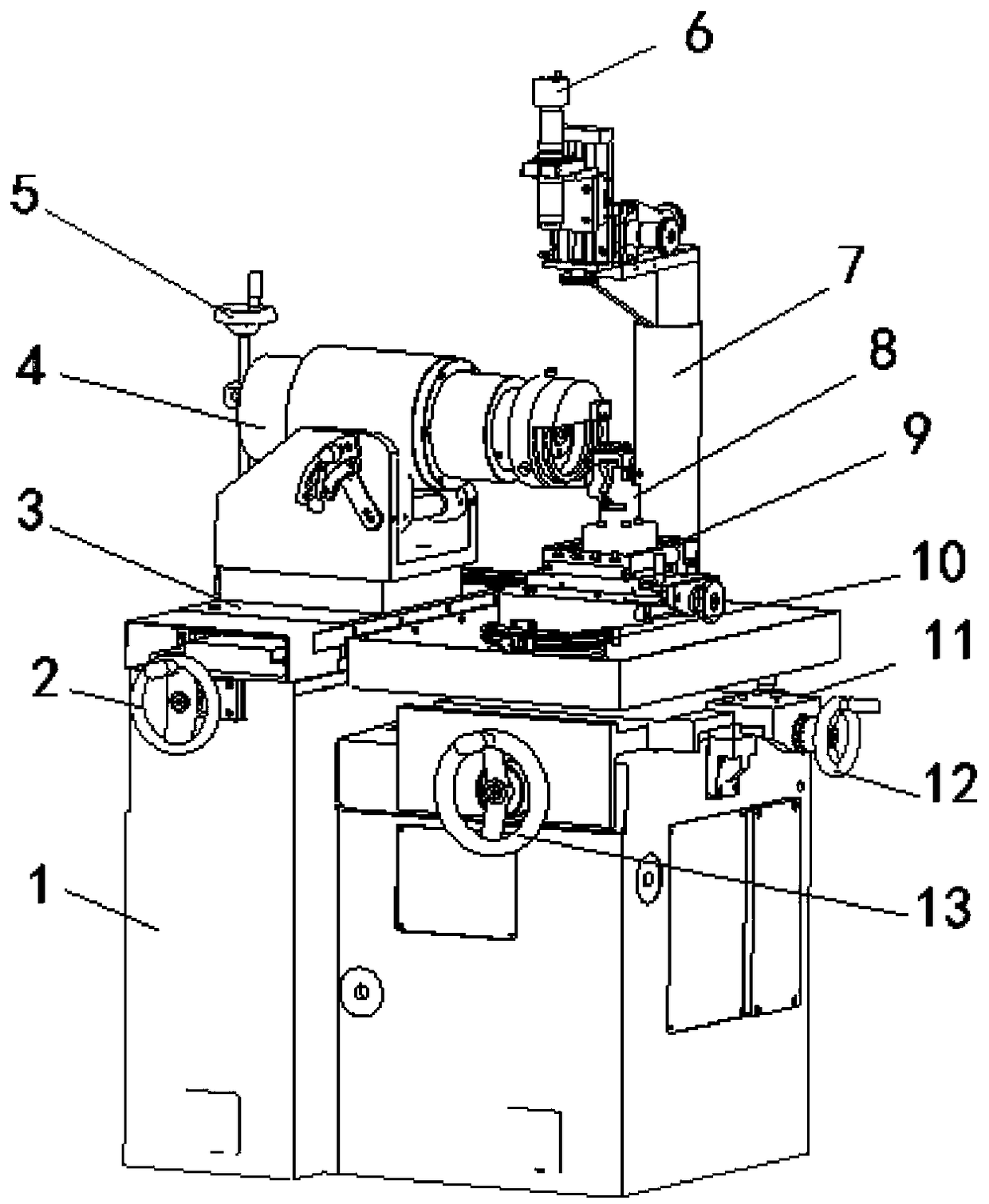 A kind of powerful grinding machine for superhard tool with rotating vertical shaft lifting and using method