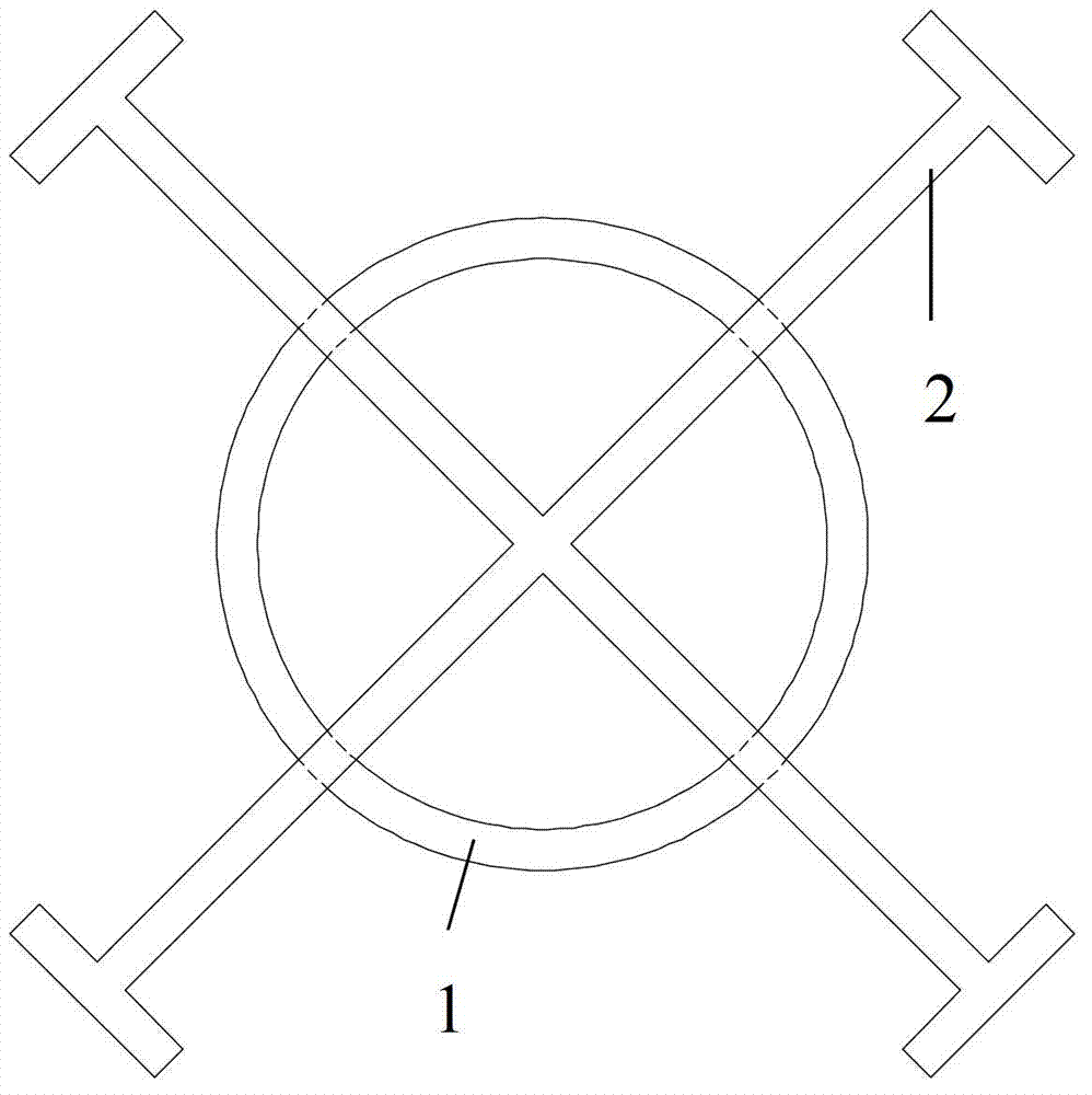 Node for combination beam and 45-degree arranged cross steel reinforced concrete column