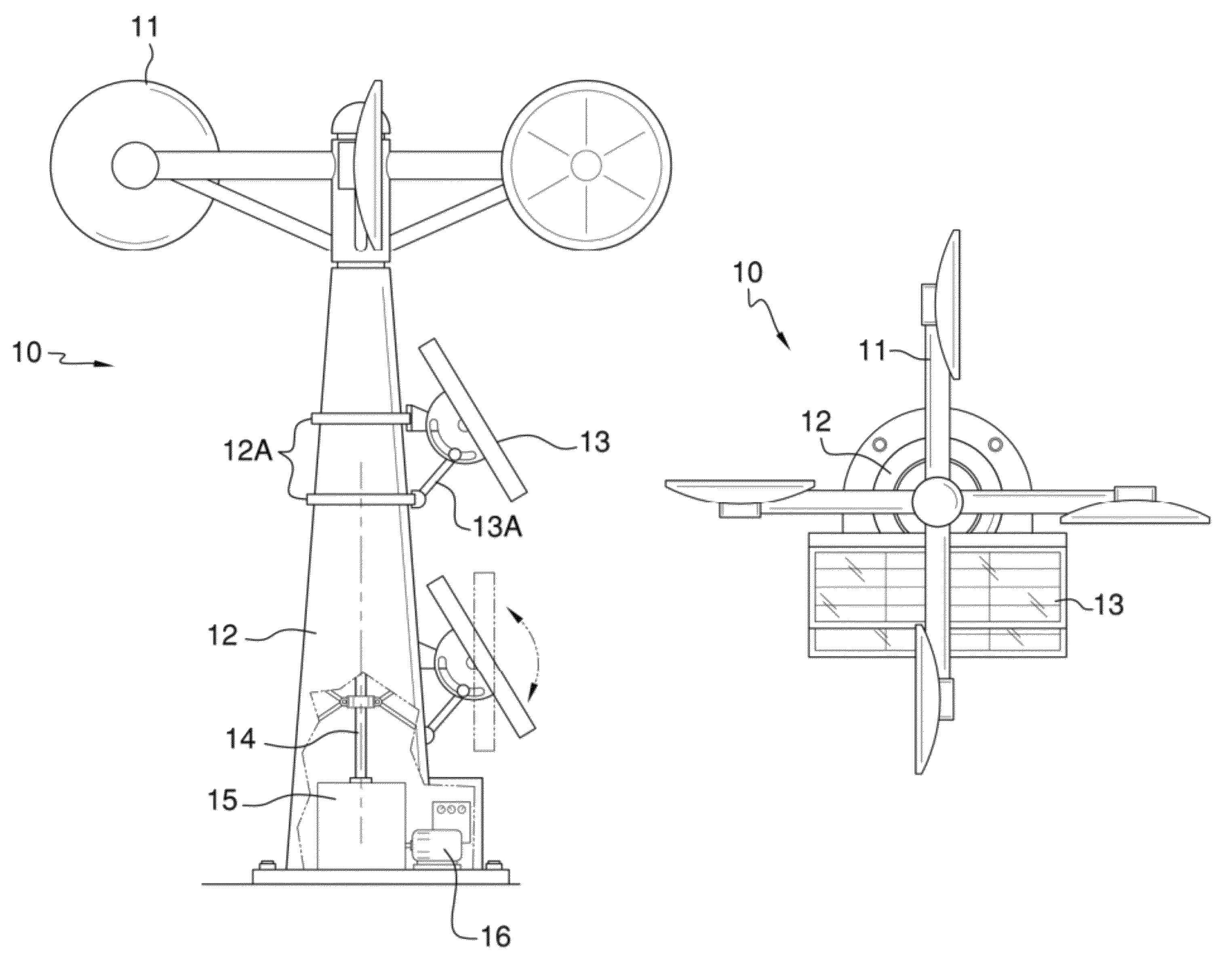 Wind turbine with integrated solar panels