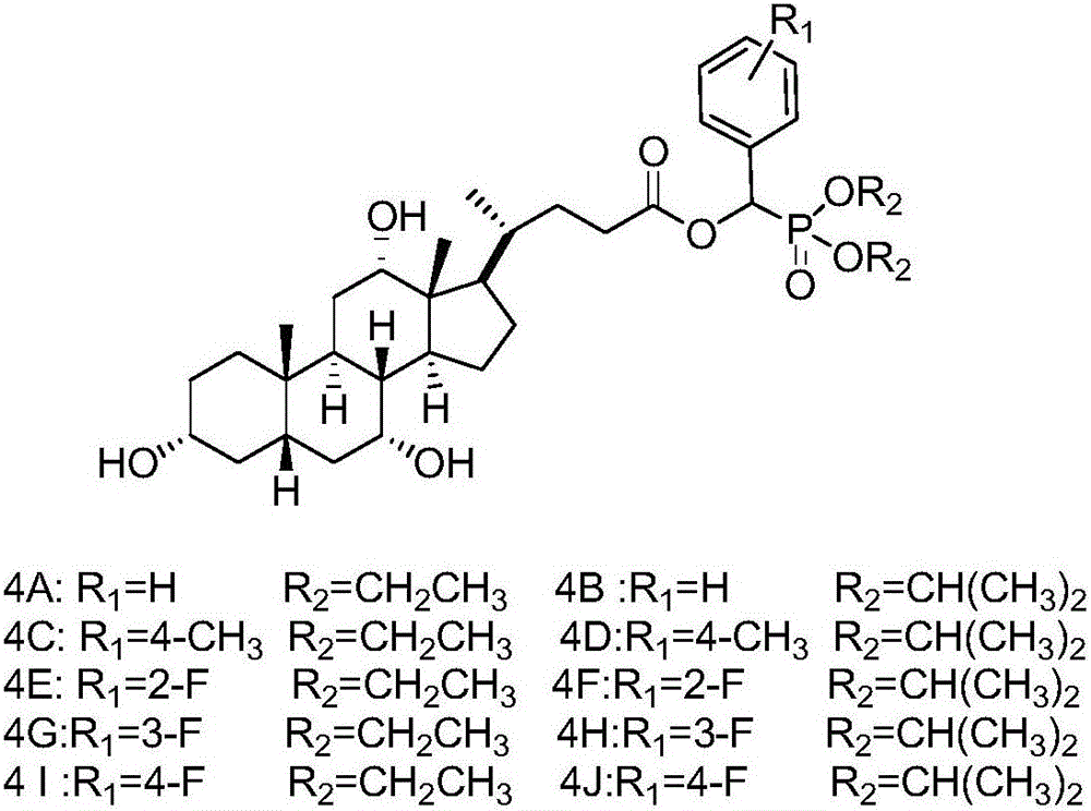 Bile acid-alpha-hydroxyphosphonate derivatives and synthetic method thereof