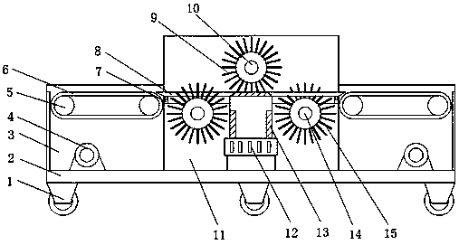 Deburring device having waste material collection function and applied to production of bamboo summer sleeping mat