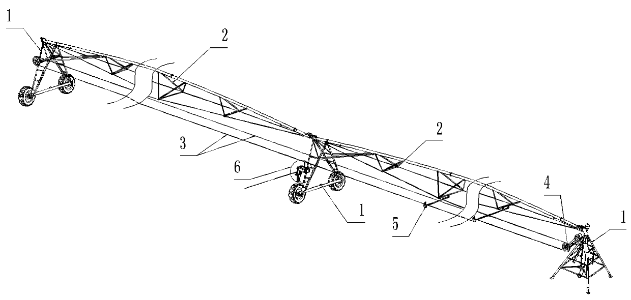 Movable pesticide spraying system of large sprinkling irrigation machine