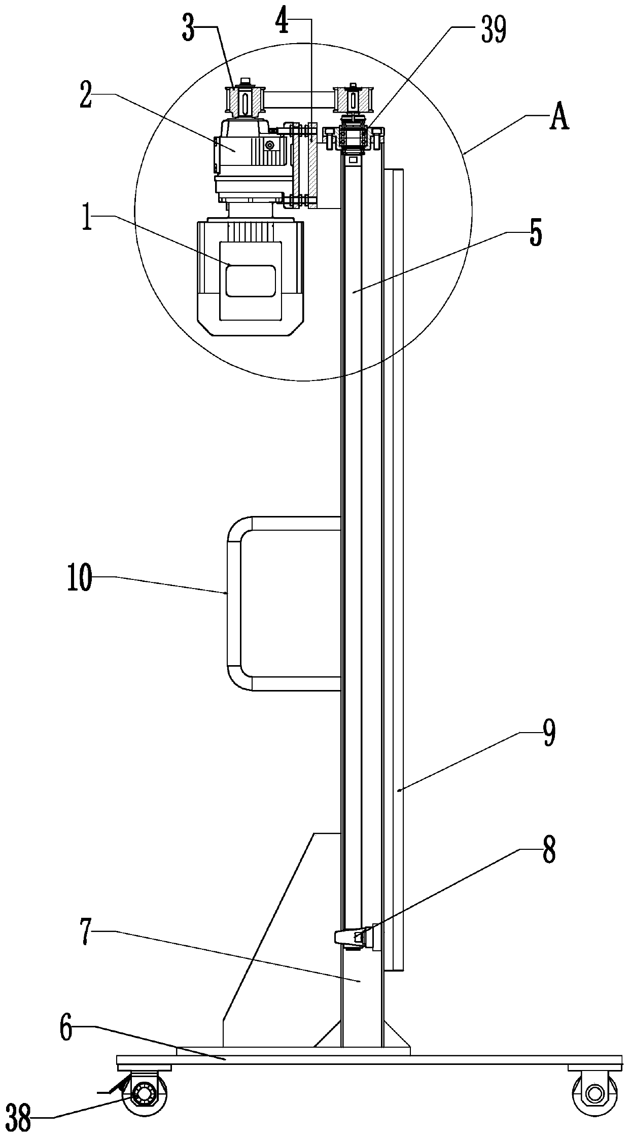 Automatic control type brushing plating device for spindle hole of engine