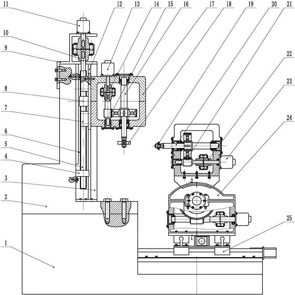 Numerical control worm wheel grinding wheel gear grinding machine of small spiral bevel gear and machining steps thereof