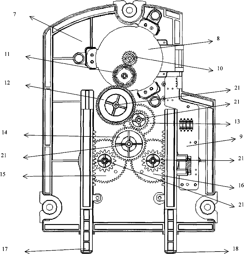 An automatic door opening device and a side-by-side refrigerator using the device