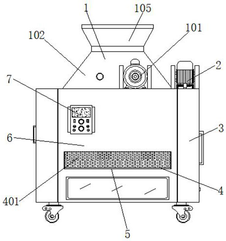 Pig feed crushing and drying integrated processing equipment