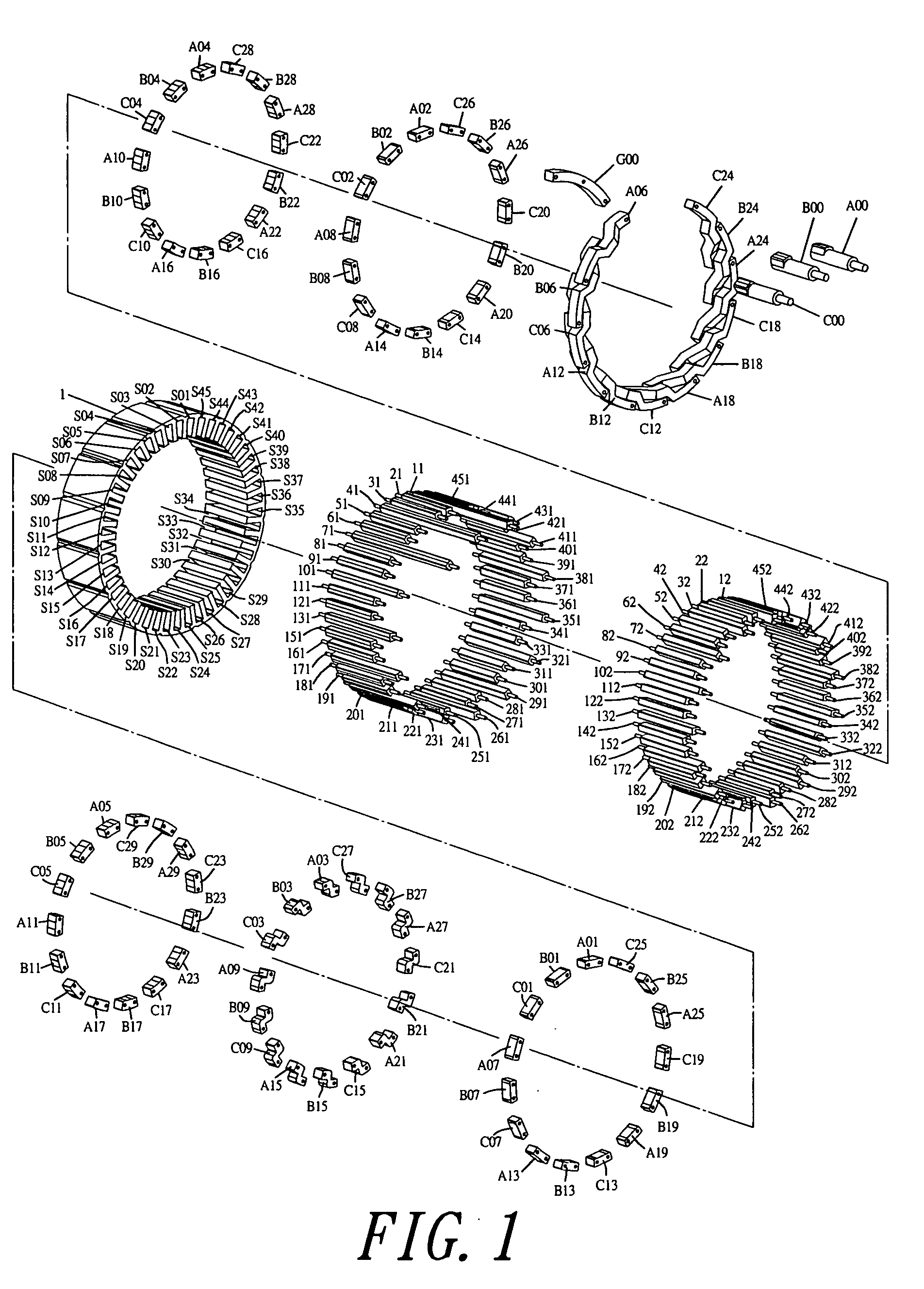 Stator winding structure of a motor or a generator