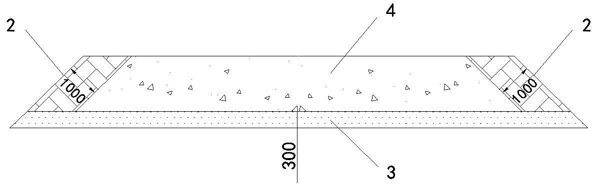 Construction waste improved expansive soil roadbed structure and construction method thereof