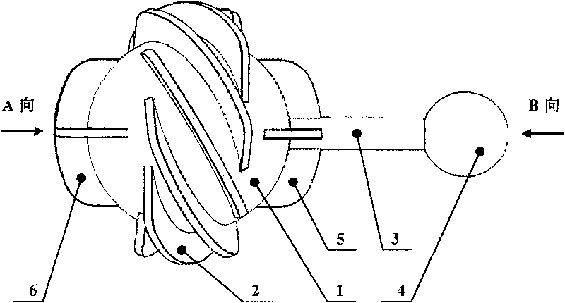 On-line cleaning and de-dusting element of heat exchange tube with directional tail wing