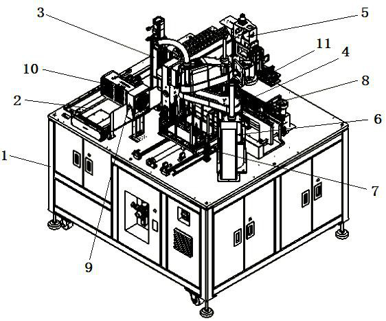 Chip assembly feeding and discharging machine