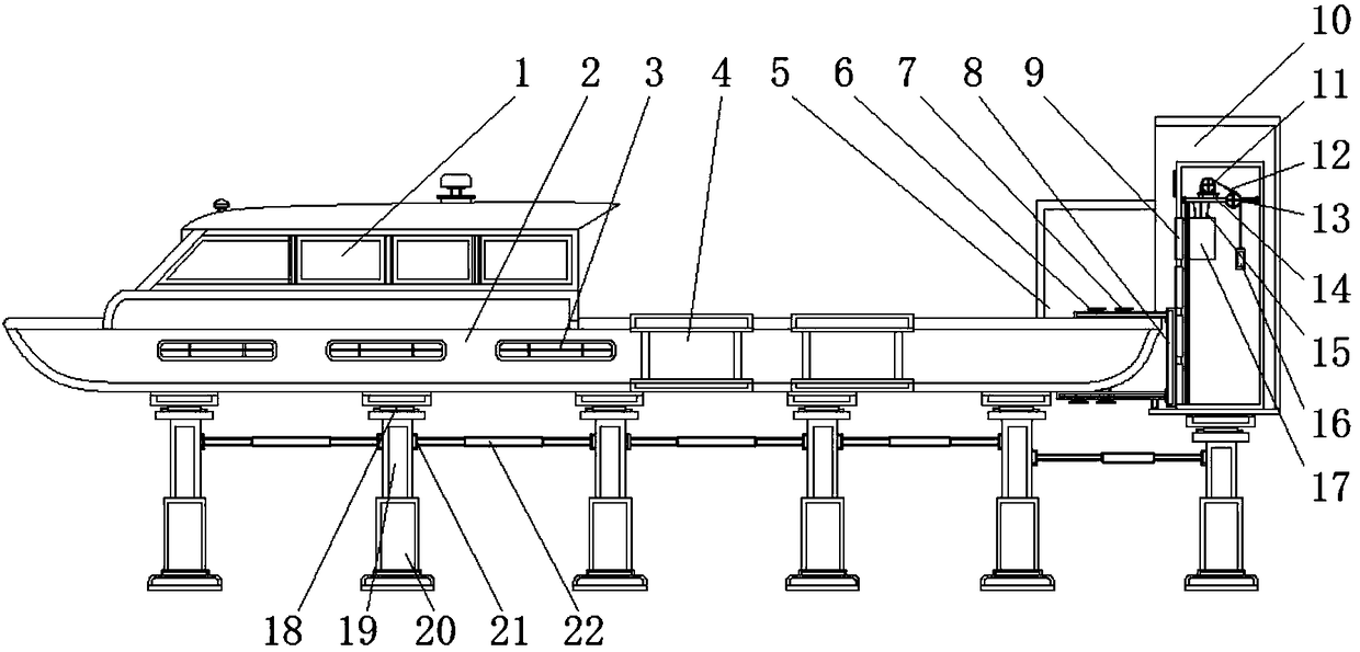 Platform type ship with submarine sightseeing elevator