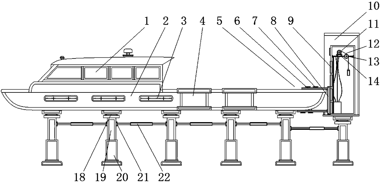 Platform type ship with submarine sightseeing elevator