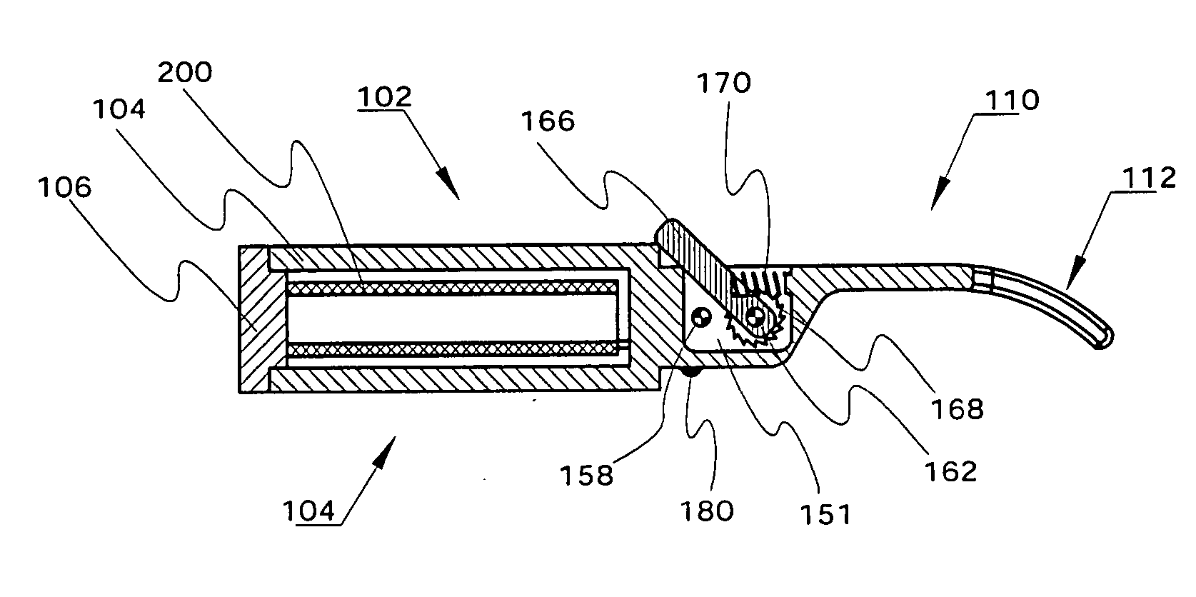 Flossing device with internal floss feed