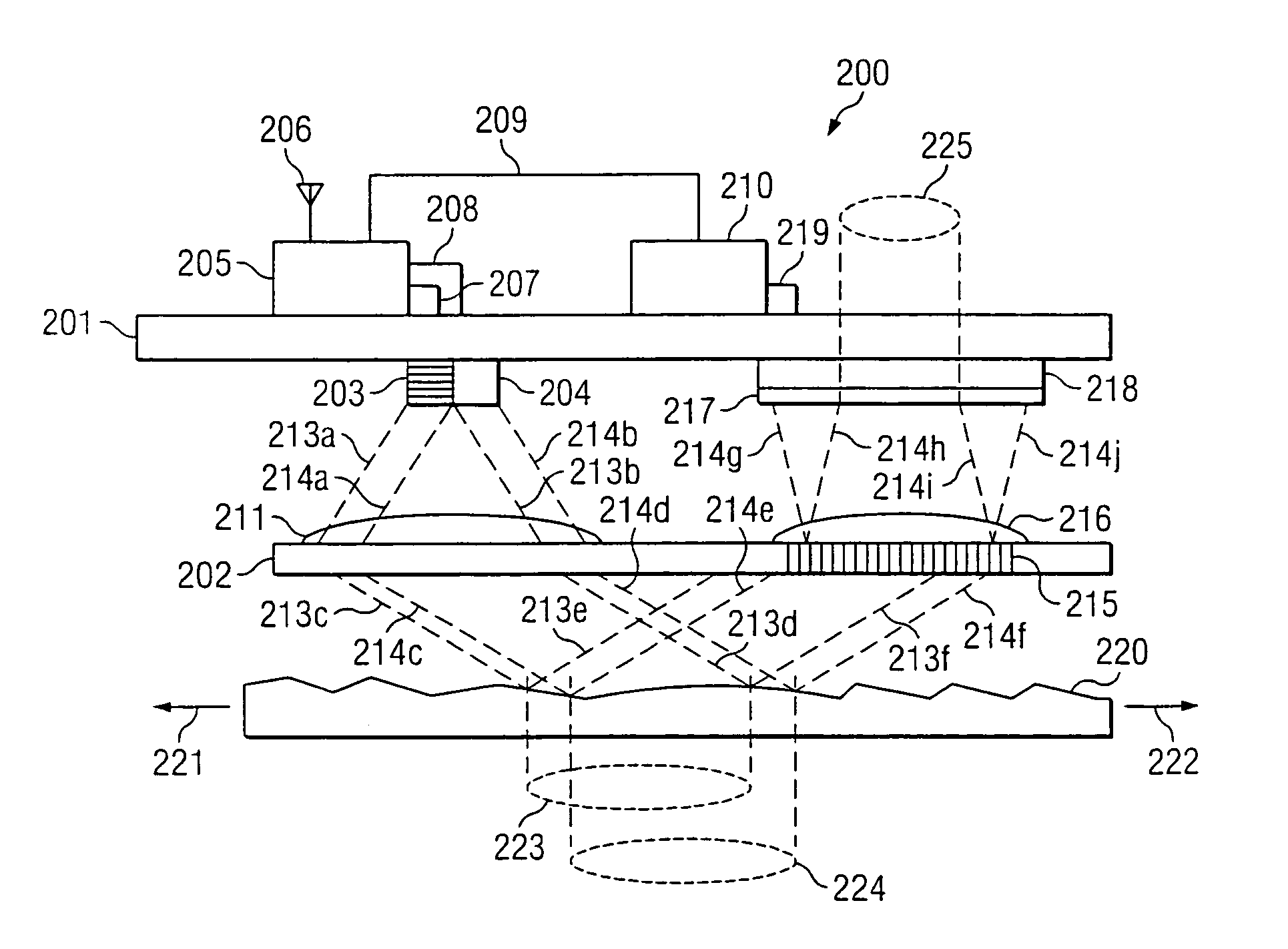 Low power consumption, broad navigability optical mouse