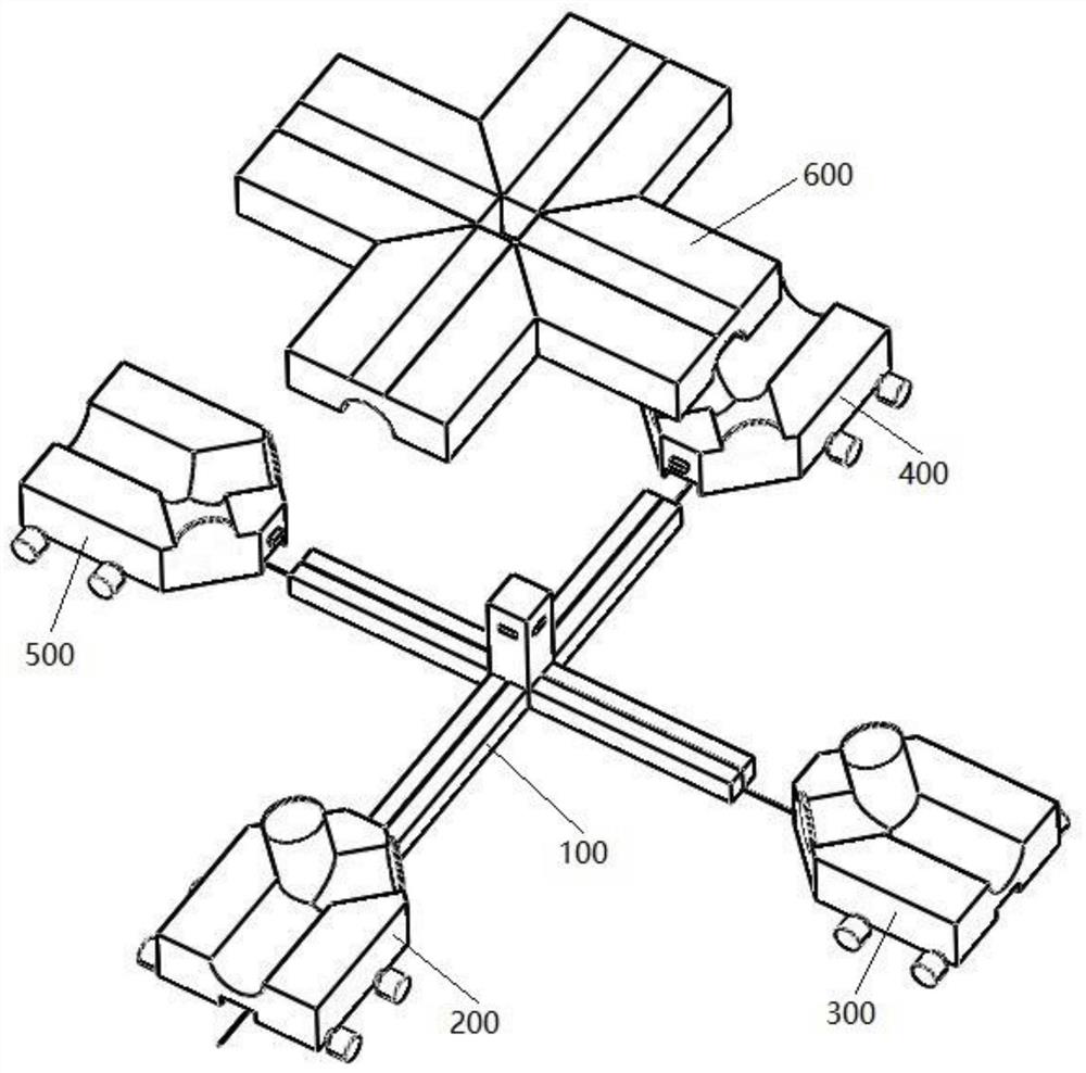 A large-scale three-way high-efficiency automatic die forging device and die forging method thereof