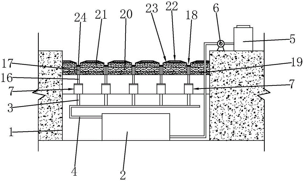 Construction method for sponge urban green land water storage system