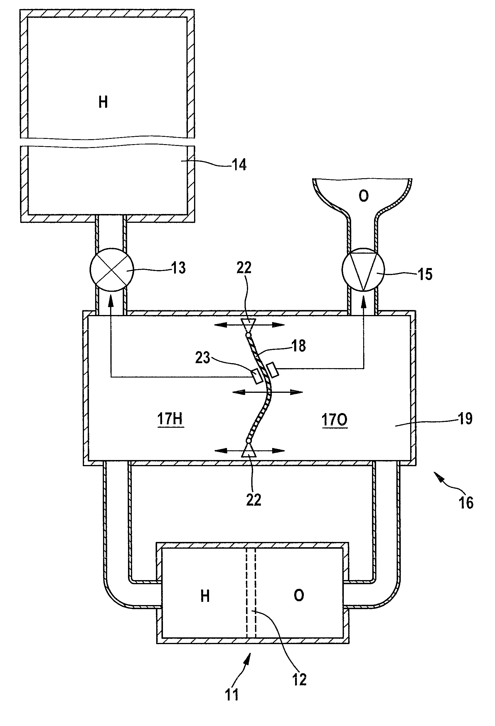 Device and method for operation of a fuel cell