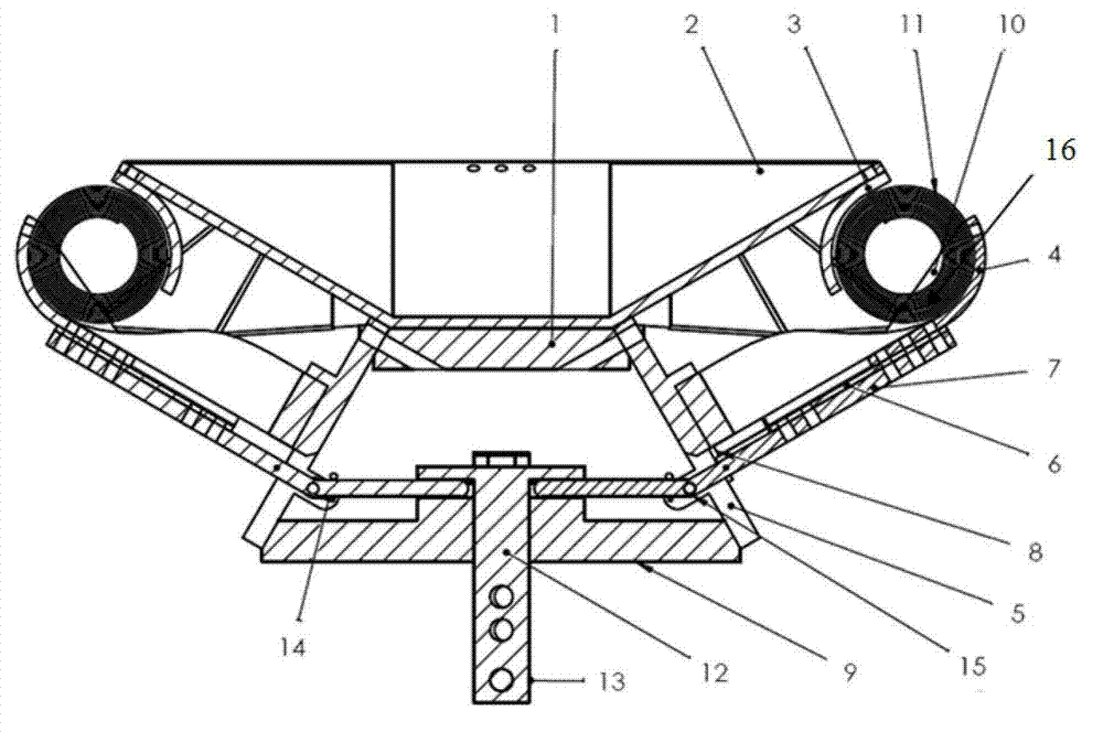 Rope net unfolding device based on thin-wall type stretching arm