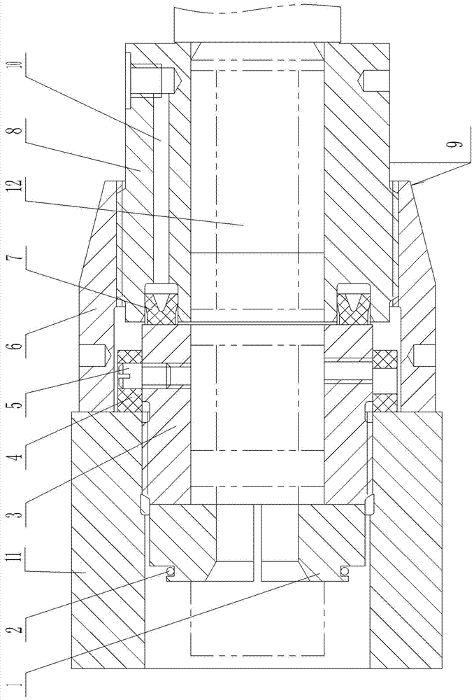 The hydraulic connection structure connecting the crosshead body and the piston rod