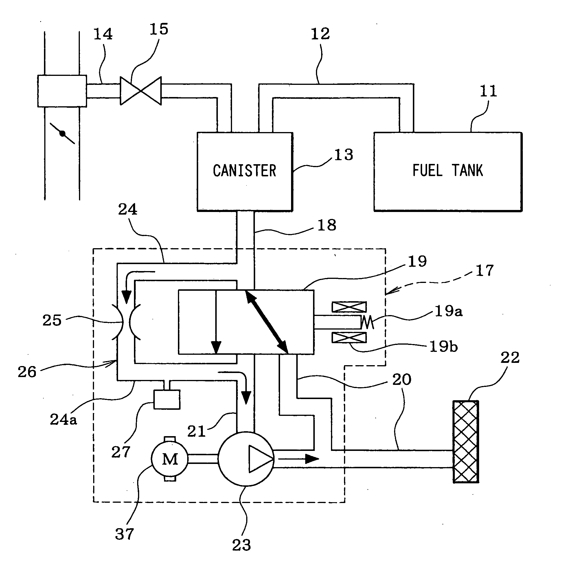 Leak detector for fuel vapor purge system