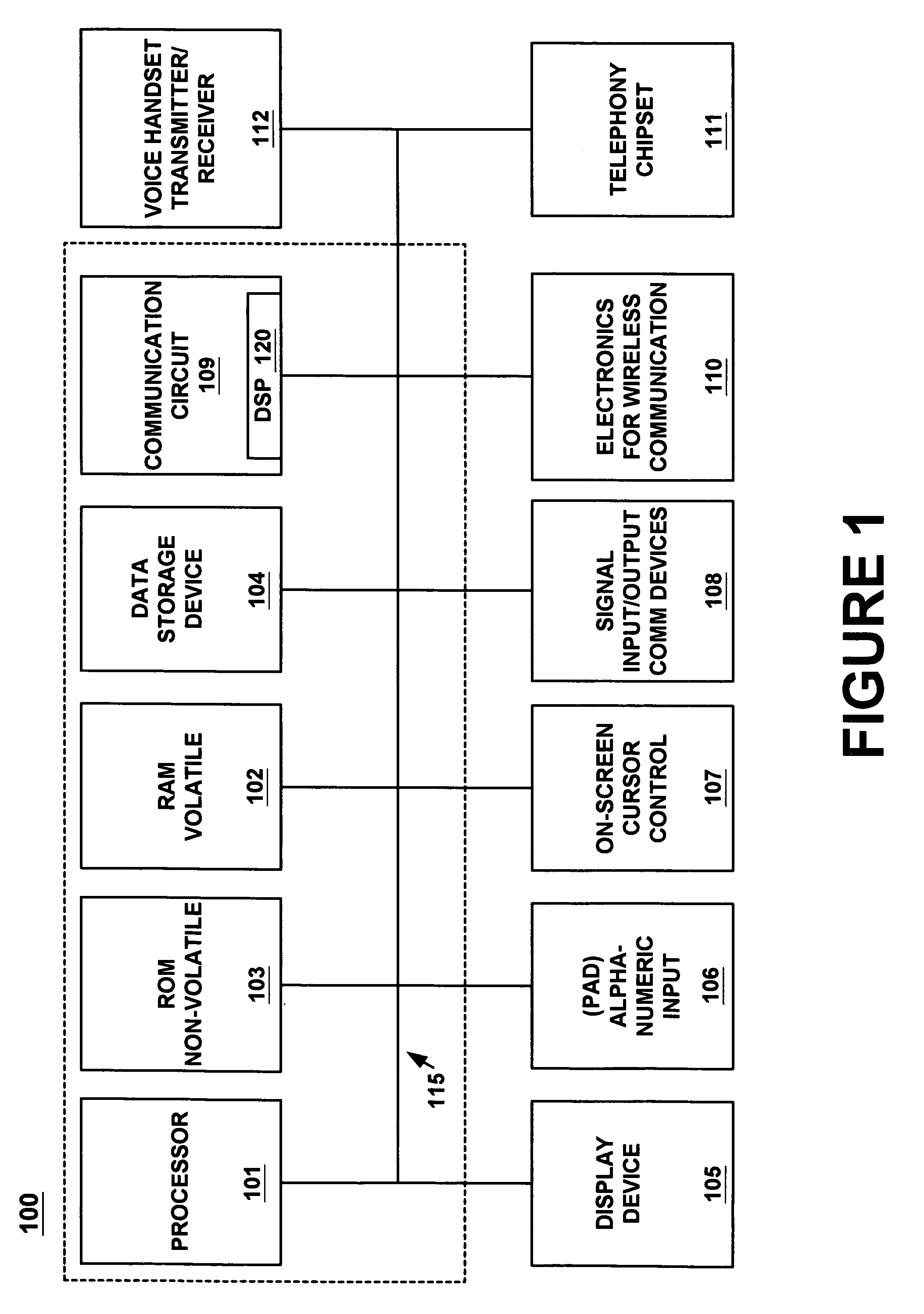 Compact removable voice handset for an integrated portable computer system/mobile phone