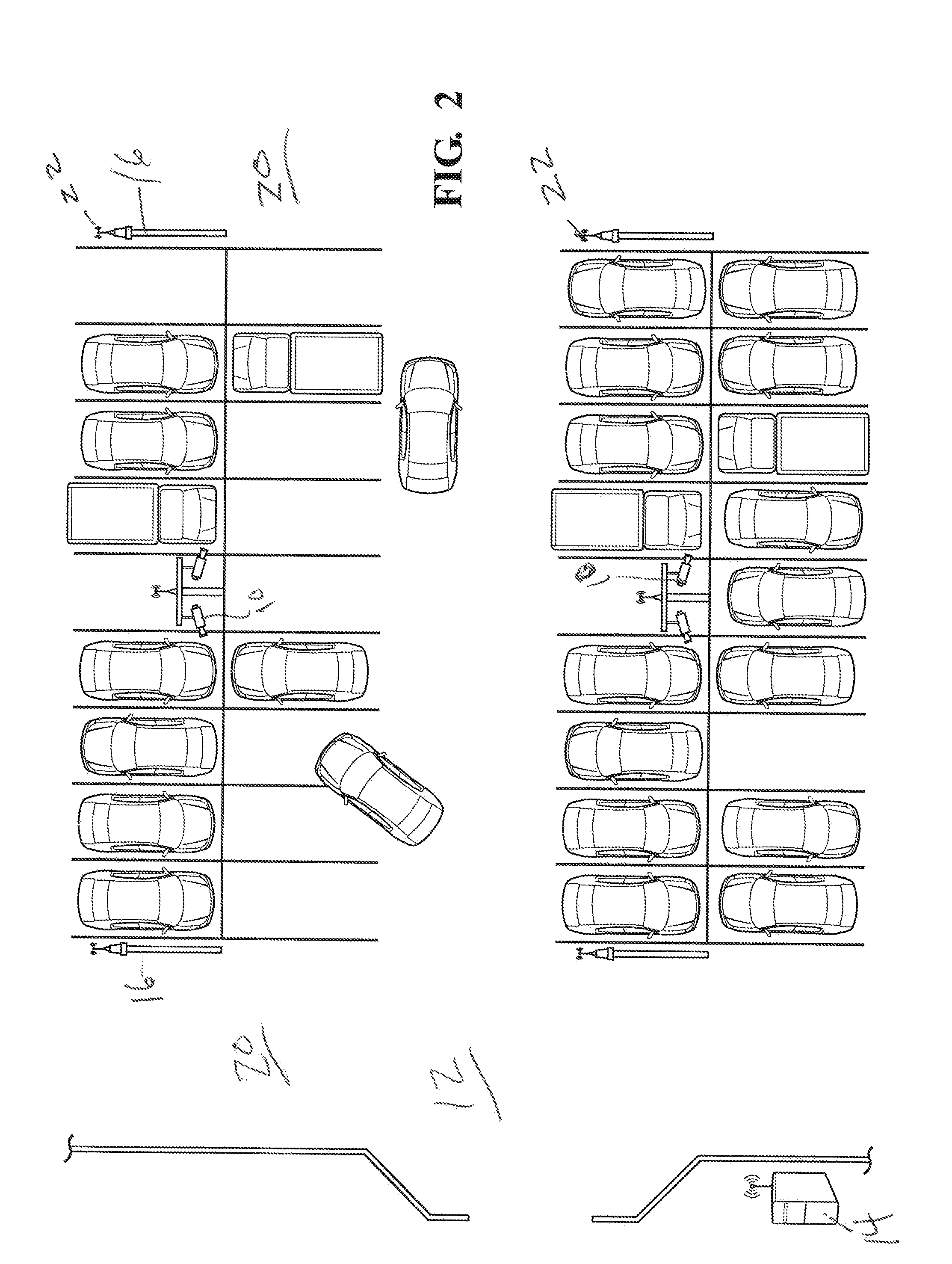 Method and apparatus for locating vacant parking locations in a parking lot or structure