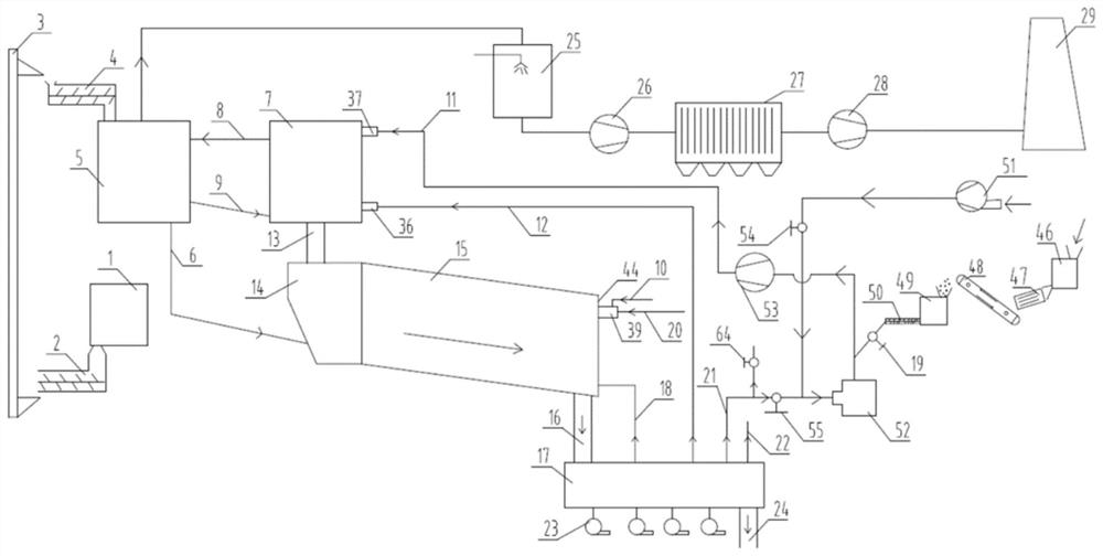 System for treating waste fan blades in decomposing furnace and working method of system