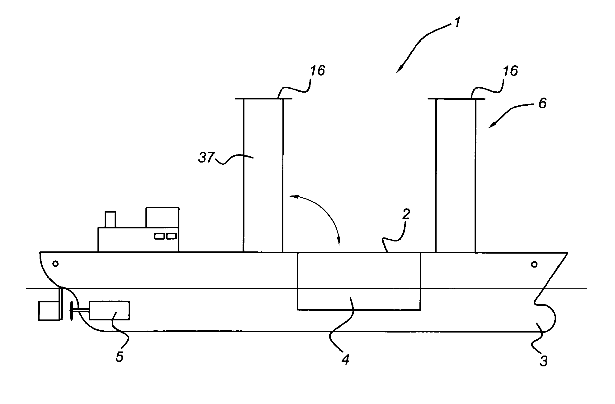 Vessel comprising a stowable magnus-effect rotor