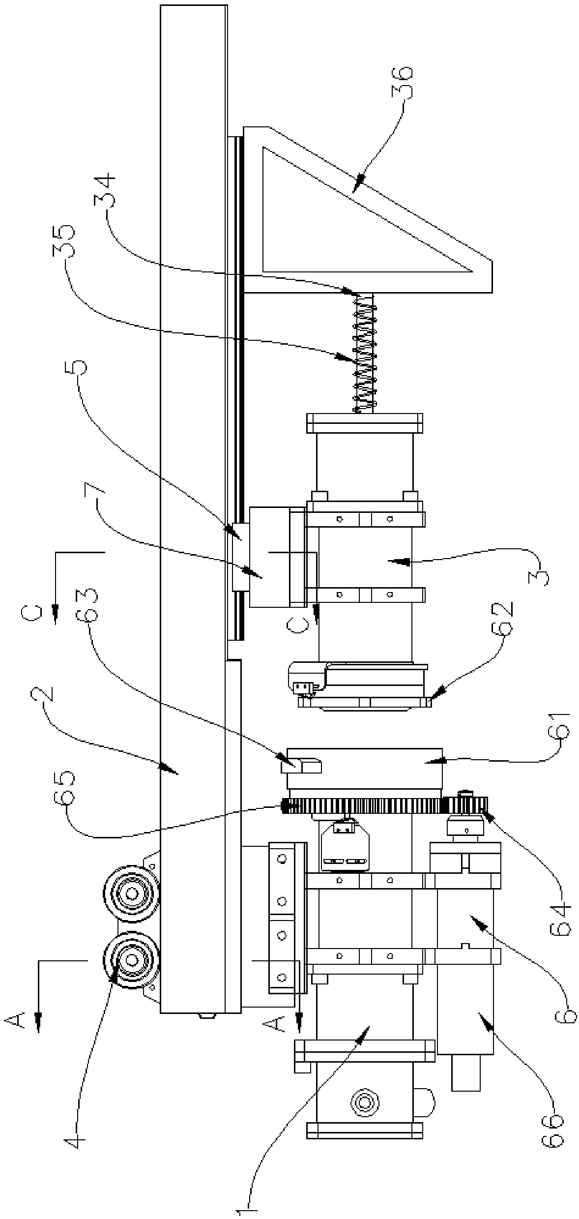 An automatic charging device for a coal mine inspection robot