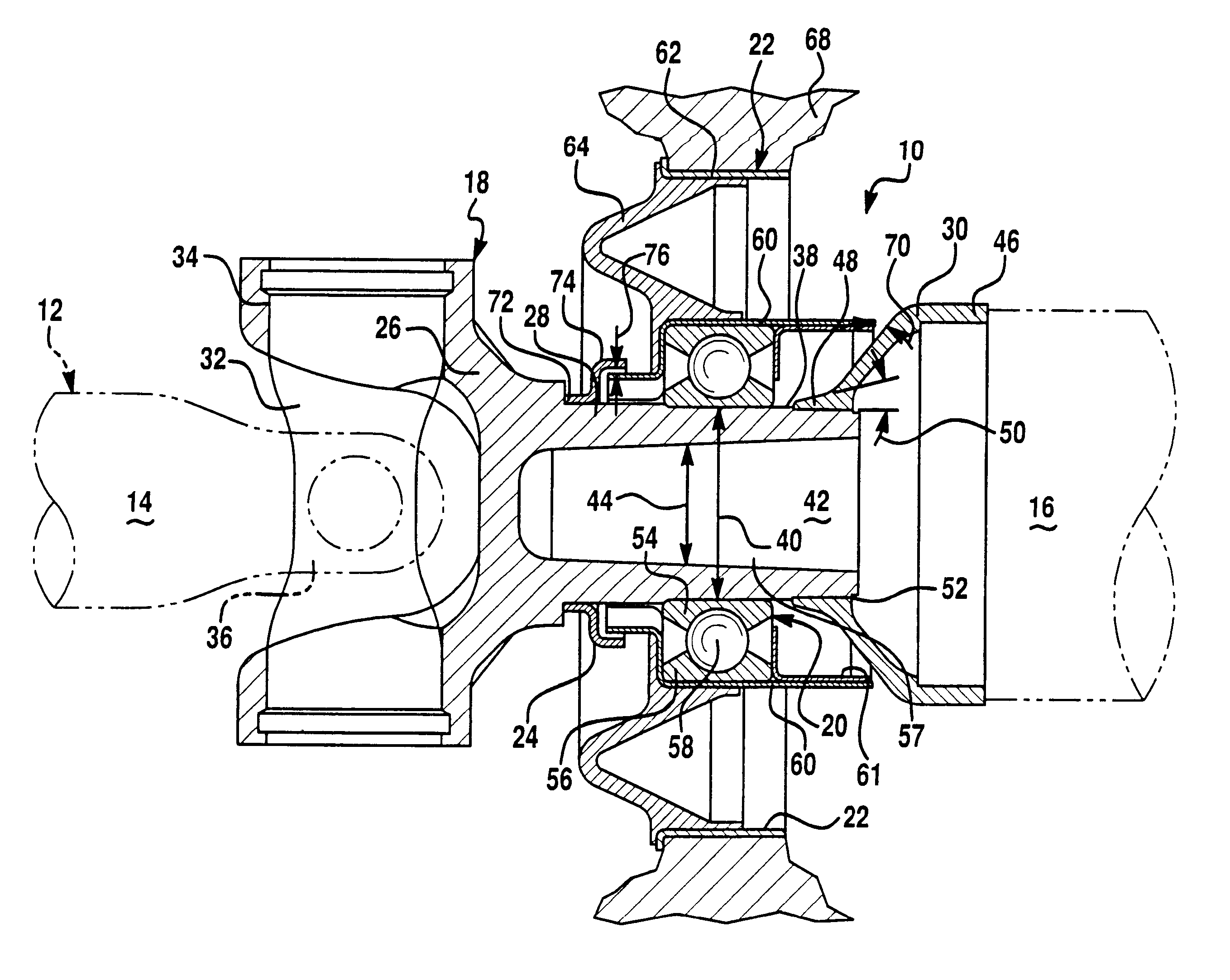 Driveshaft bearing assembly