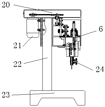 Gluing head control mechanism of full automatic gluing flanging machine