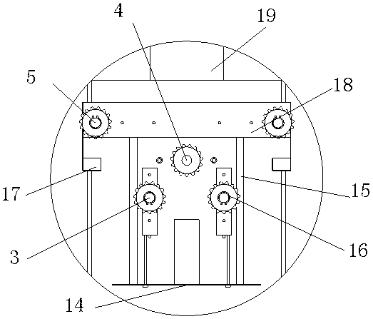 Gluing head control mechanism of full automatic gluing flanging machine