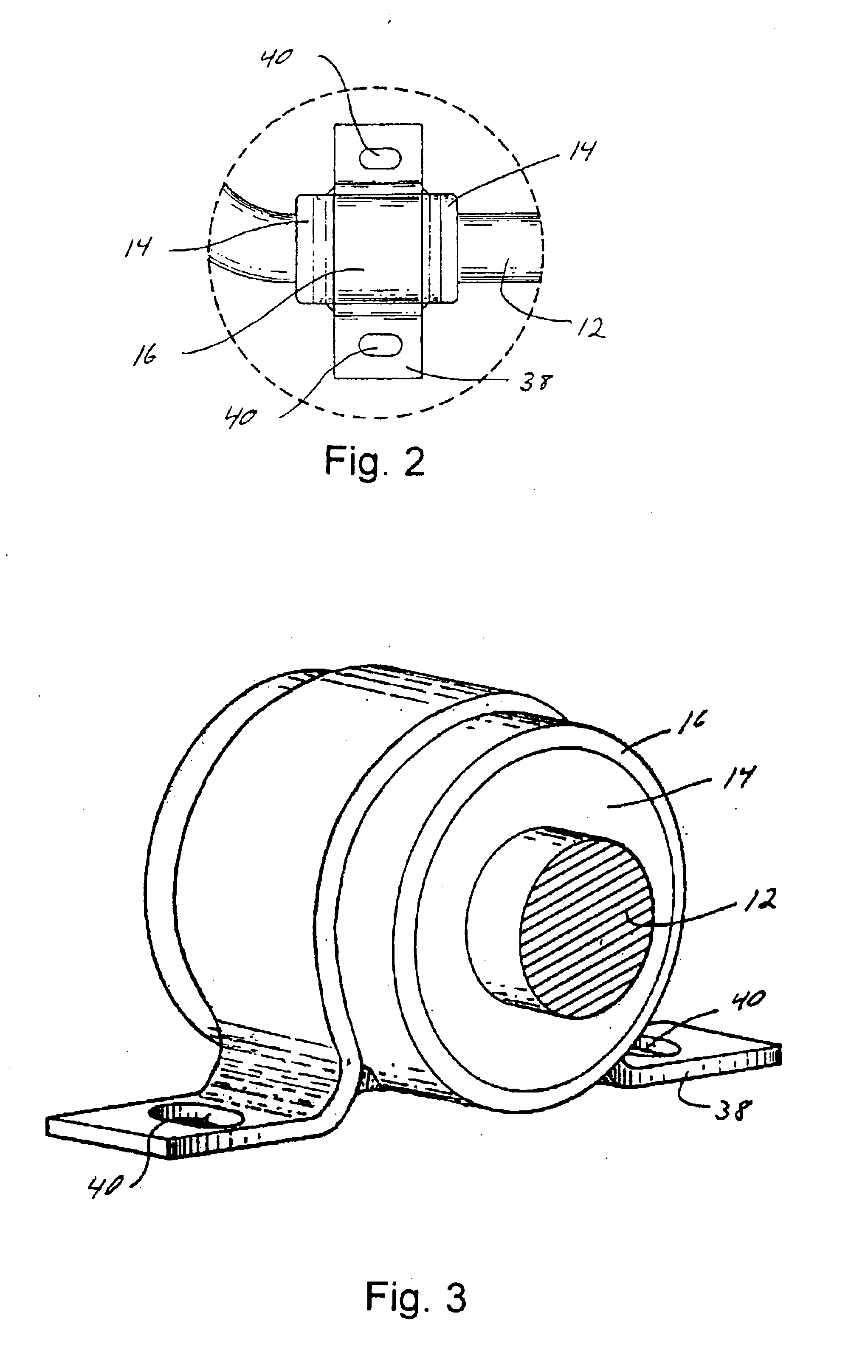 Gripped bushing system with alternating radial stiffness