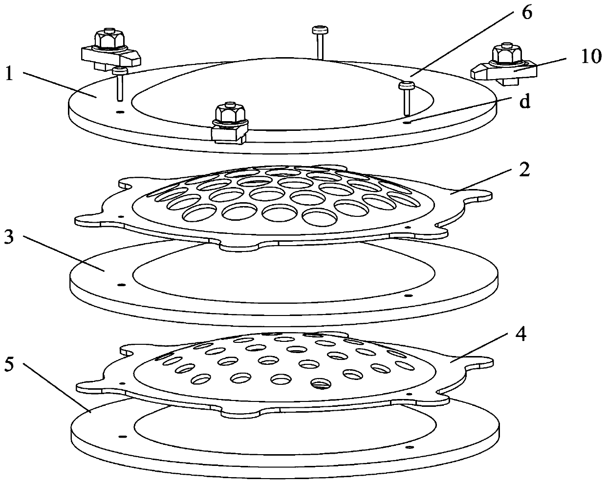 A hole-making method for ion propulsion carbon grid assembly