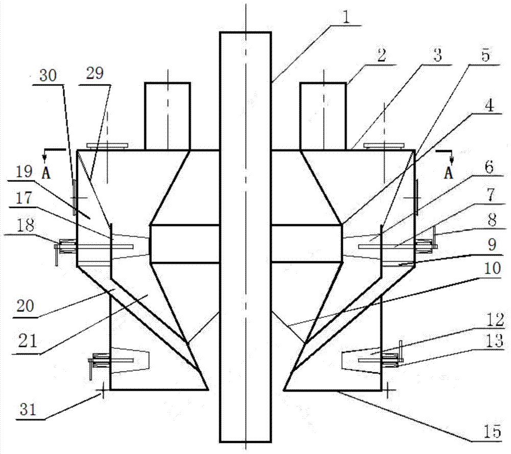 Series-connection, double-axial and efficient pulverized coal sorting device