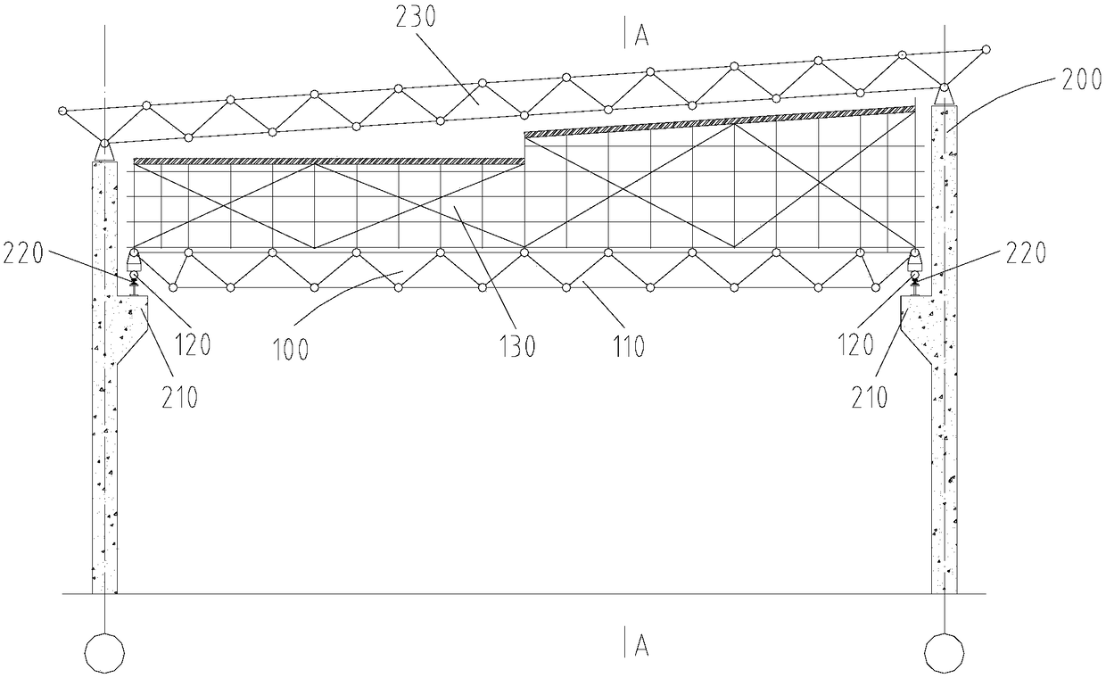 A grid high-altitude bulk sliding platform and high-altitude bulk construction method