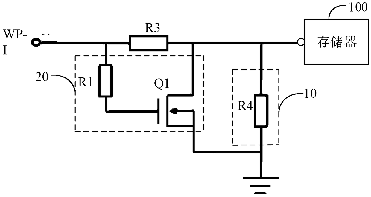 A memory write protection circuit and a display device