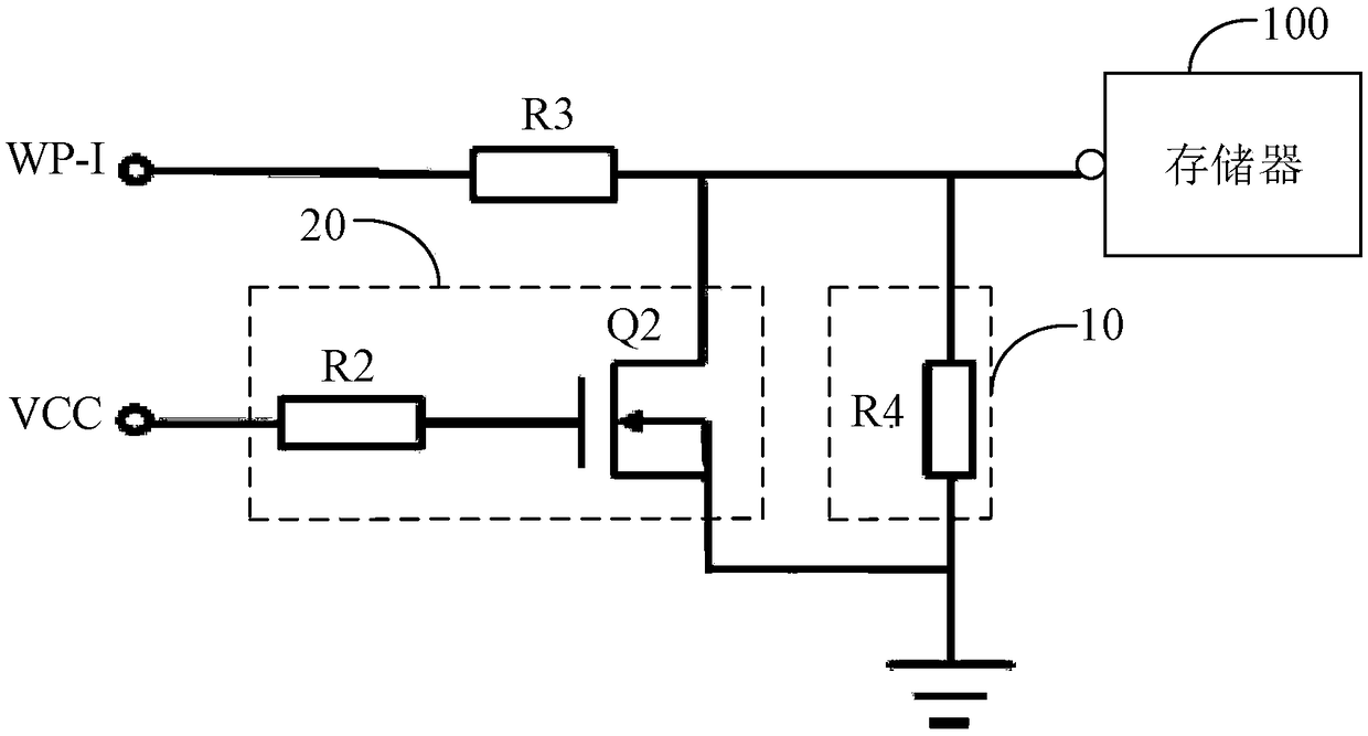 A memory write protection circuit and a display device