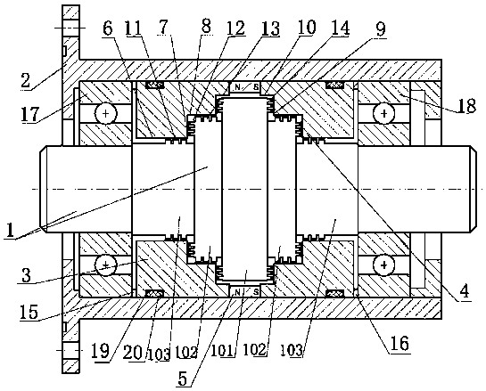 Magnetofluid sealing device for high vacuum