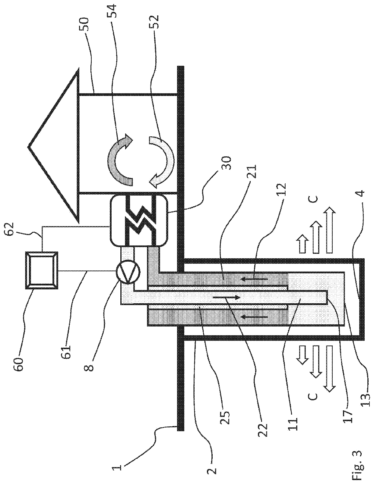 Geothermal heat exchanger, geothermal heat arrangement and method for charging thermal energy into ground