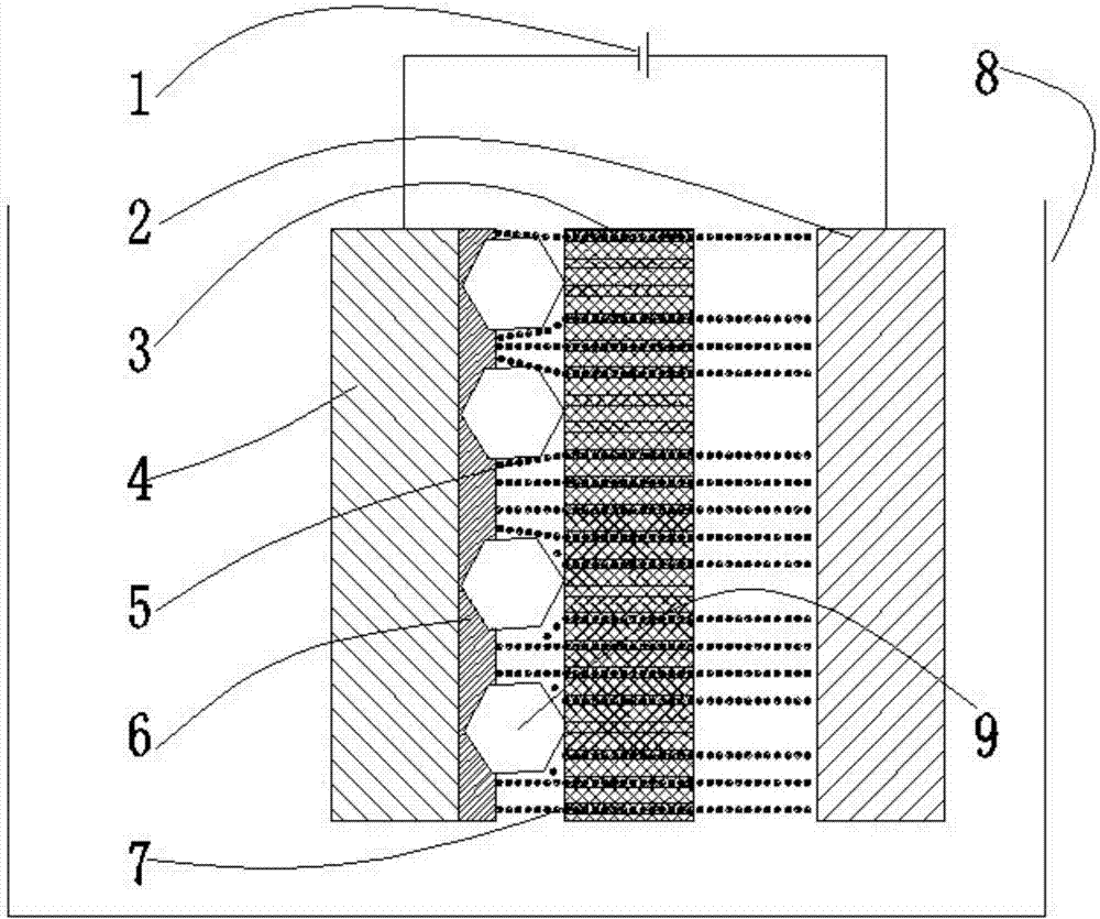 Forming method and device of metal ions via passing through deposition and bilateral constraint