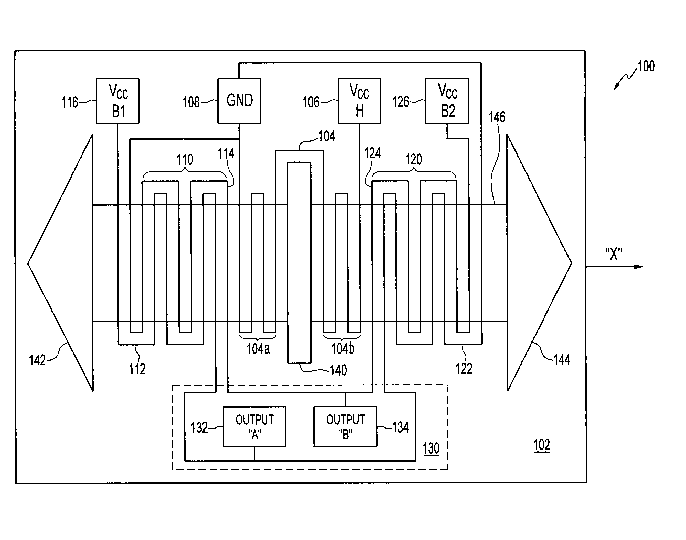 Interdigitated, full wheatstone bridge flow sensor transducer