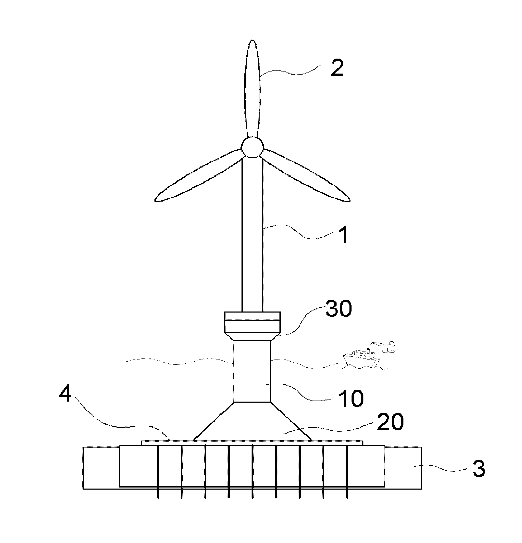 Supporting structure for offshore wind power generator