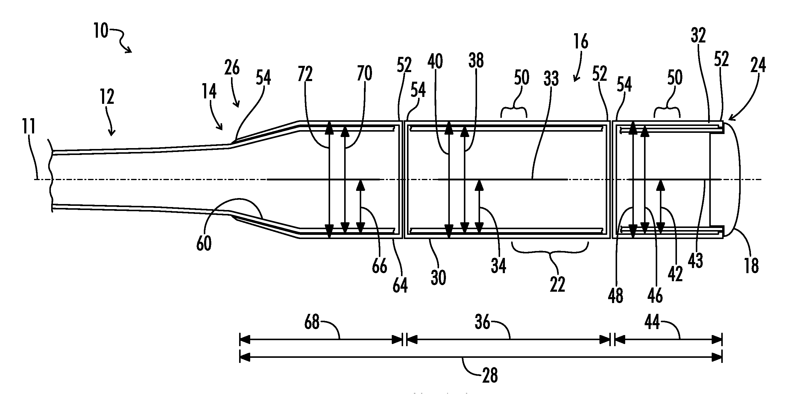 Bat with circumferentially aligned and axially segmented barrel section