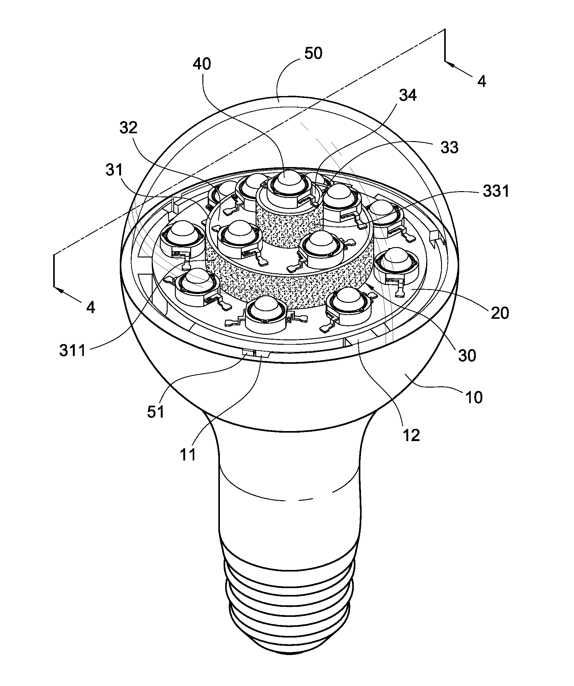 LED Lamp With 360-Degree Illumination