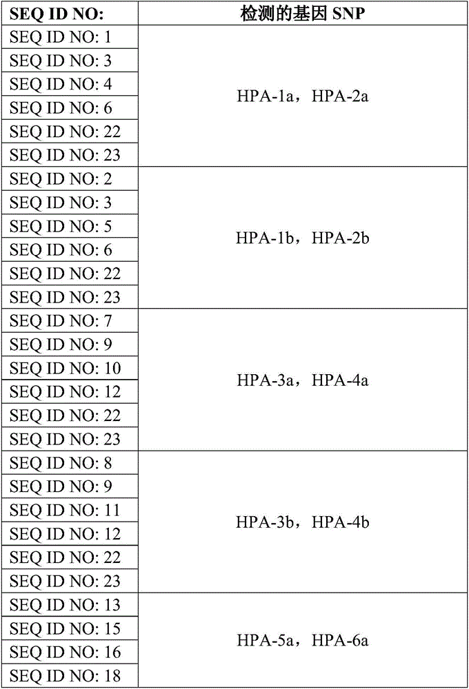 Multi-PCR (polymerase chain reaction) detection method and reagent kit for blood types of human blood platelets